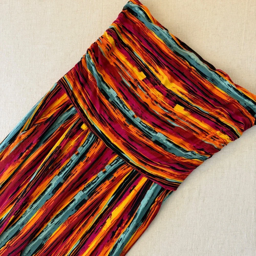 Full Circle Trends Womens 2X Harem Pants Abstract Print Ruched Multi-Color - Picture 9 of 12